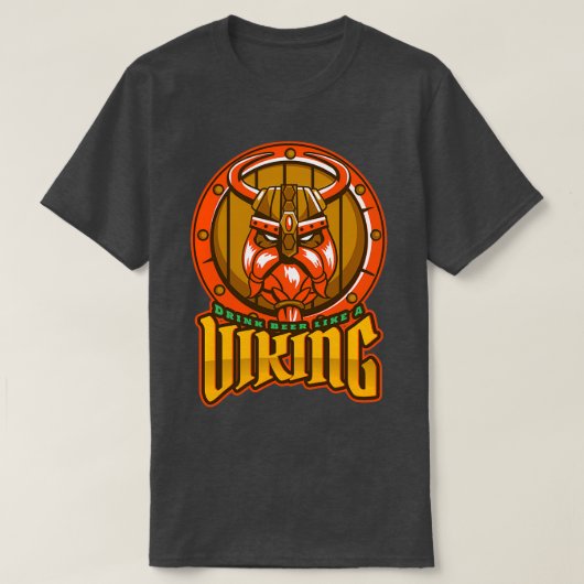 Viking drink bier als een wandelaar t-shirt (Design voorkant)