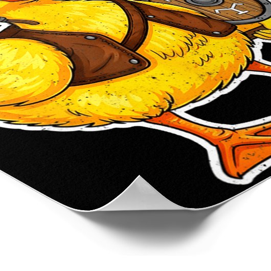 Viking Duck Funny Warrior Design Poster (Hoek)
