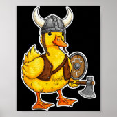 Viking Duck Funny Warrior Design Poster (Voorkant)