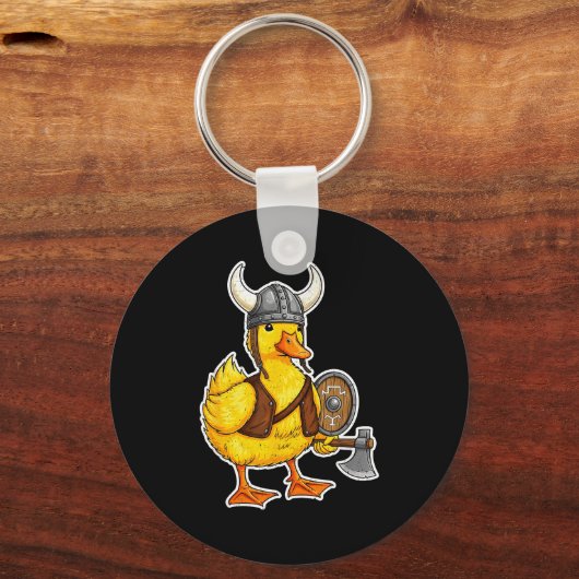 Viking Duck Funny Warrior Design  Sleutelhanger (Voorkant)