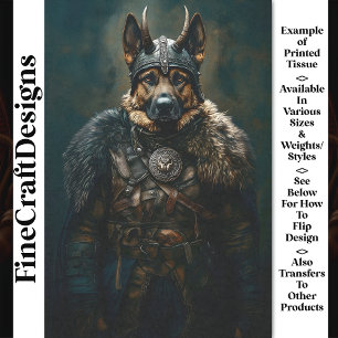 Viking Duitse Herder Hond Krijger BS1 Découpage Tissuepapier