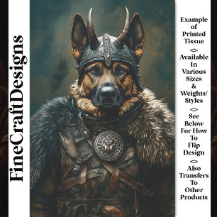 Viking Duitse Herder Hond Krijger BS2 Découpage Tissuepapier