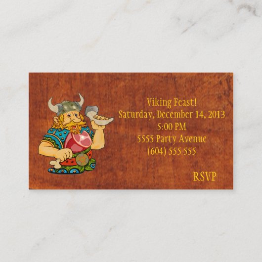 Viking Feast RSVP-kaart Informatiekaartje (Voorkant)