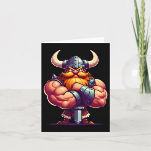 Viking Flexing Muscles Fan Lover Bodybuilding Gym Kaart