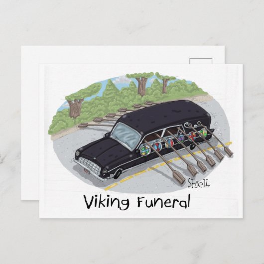 Viking Funeral. Briefkaart (Voorkant / Achterkant)