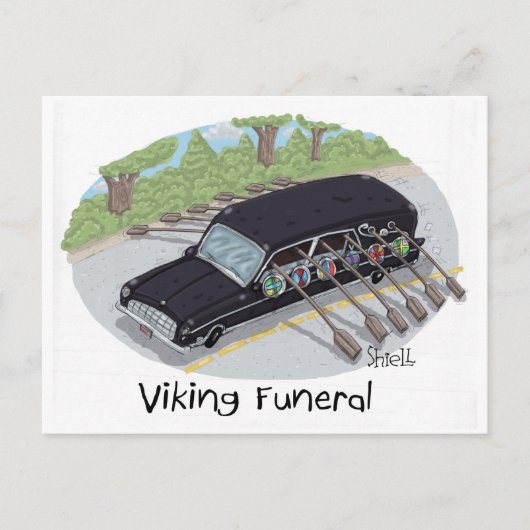 Viking Funeral. Briefkaart (Voorkant)