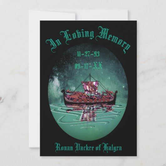 Viking Funeral Memorial Bedankkaart (Voorkant)