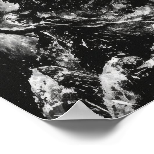 Viking Fury Zwart-wit Acryl Illustratie P Poster (Hoek)