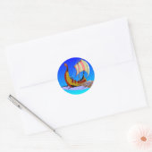 Viking Galley Ship #002 Ronde Sticker (Envelop)