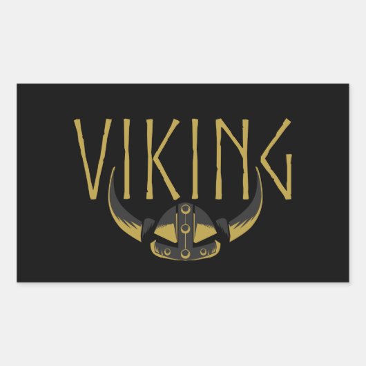 Viking Gehoornde Helm Stickers (Voorkant)