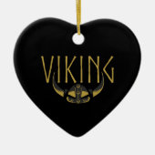 Viking Gehoornde Helm Versieringen Keramisch Ornament (Voorkant)