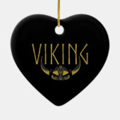 Viking Gehoornde Helm Versieringen Keramisch Ornament (Achterkant)
