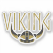 Viking Gehoornde Helm Vinyl Stickers (Voorkant)