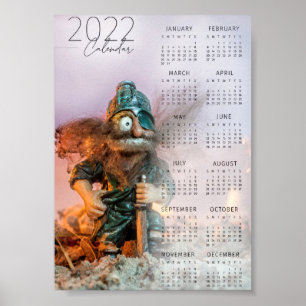 Viking geïnspireerd kalender voor 2022 poster