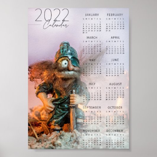 Viking geïnspireerde kalender voor 2022 poster (Voorkant)