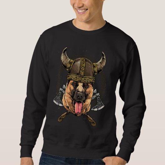 Viking German Shepherd Renaissance Norse Pagan Val Trui (Voorkant)