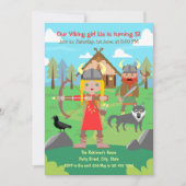Viking Girl Birthday Party Kaart (Voorkant)