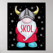 Viking Gnome Skol Christmas Norse Pajama Viking Me Poster (Voorkant)