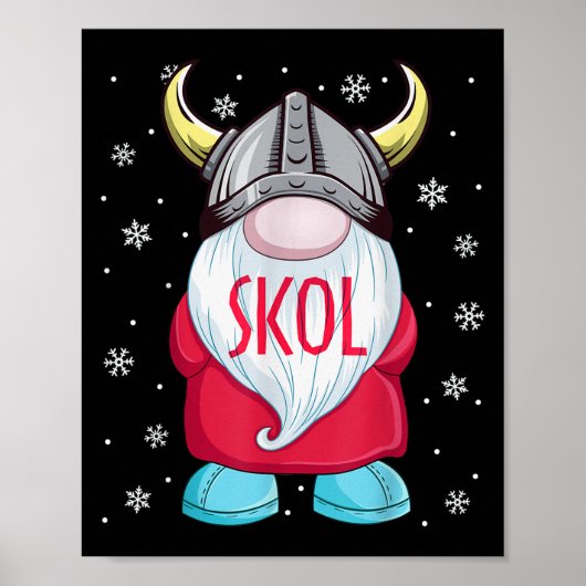 Viking Gnome Skol Christmas Norse Pajama Viking Me Poster (Voorkant)