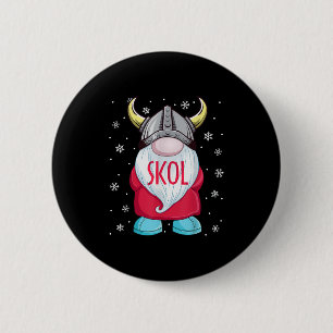 Viking Gnome Skol Christmas Norse Pajama Viking Me Ronde Button 5,7 Cm