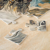 Viking God Thor op Berg Aquarel als Oud Legpuzzel (Zijkant)