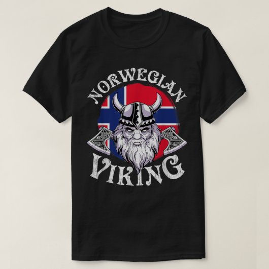 Viking Grappig Noorwegen Vlag Vikingen T-shirt (Design voorkant)