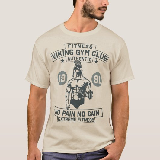 Viking Gym, geen pijn, geen winst T-shirt (Voorkant)