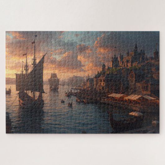Viking Harbor Jigsaw Puzzle Legpuzzel (Horizontaal)