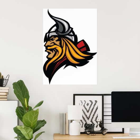 Viking Head Poster (Thuiskantoor)