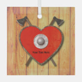 Viking Heart Shield Glas Ornament (Voorkant)