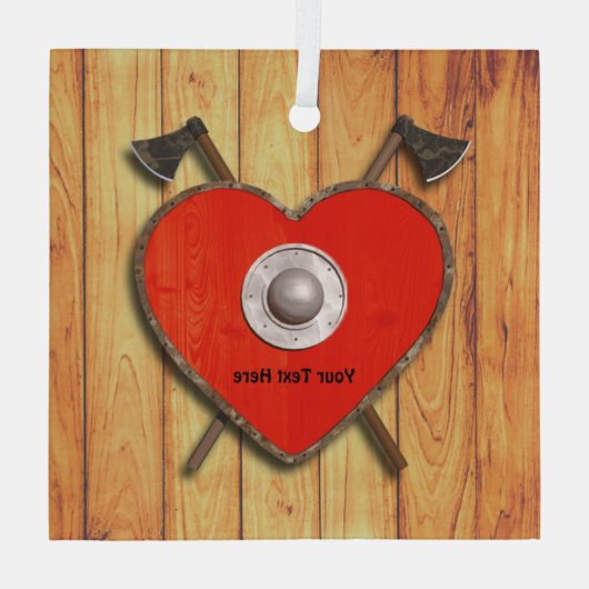 Viking Heart Shield Glas Ornament (Achterkant)
