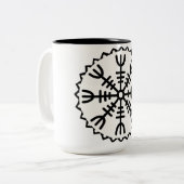 Viking helm der awe tweekleurige koffiemok (Voorkant links)