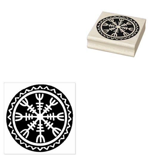 Viking Helm of Awe Design rubberen stempel (Gestempeld)