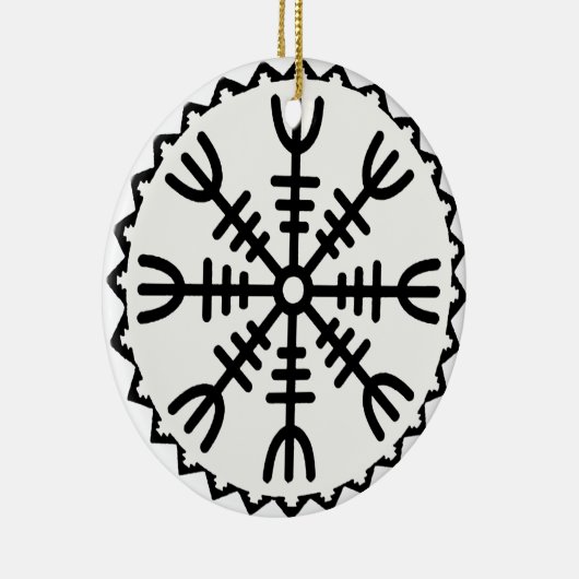 Viking Helm of Awe Keramisch Ornament (Rechts)