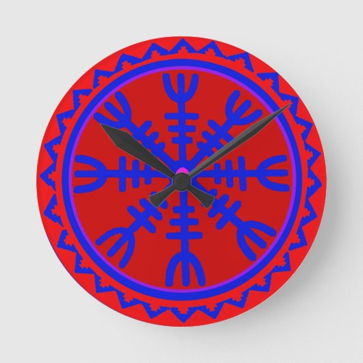 Viking Helm van Awe Wall Clock Ronde Klok (Voorkant)