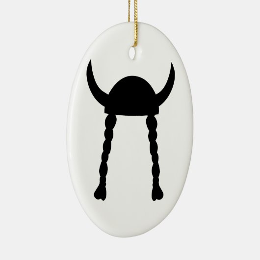 Viking Helmet en Braids Keramisch Ornament (Rechts)