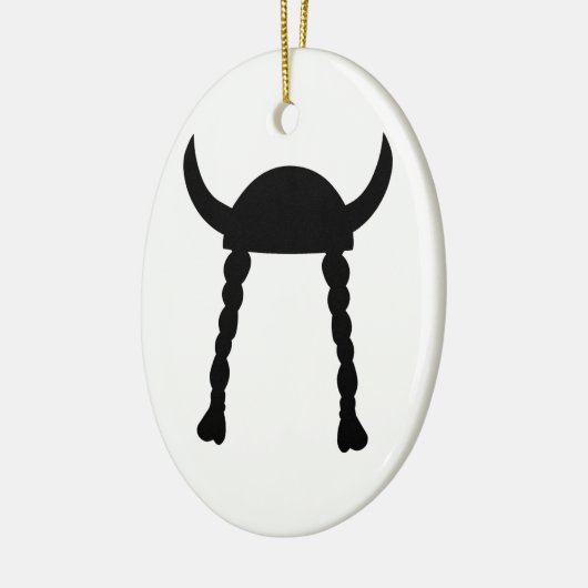 Viking Helmet en Braids Keramisch Ornament (Links)