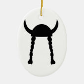 Viking Helmet en Braids Keramisch Ornament (Voorkant)