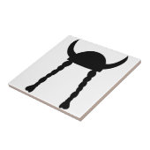 Viking Helmet en Braids Tegeltje (Zijkant)