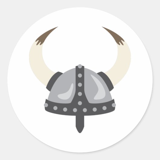 Viking Helmet Ronde Sticker (Voorkant)