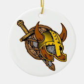 Viking Helmet, Sword & Shield Tattoo Keramisch Ornament (Voorkant)