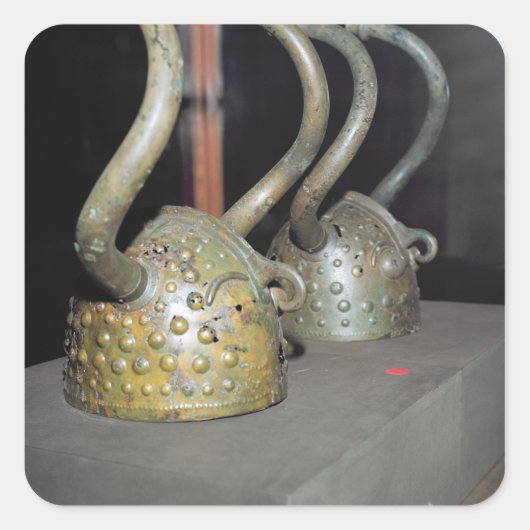 Viking helmet vierkante sticker (Voorkant)