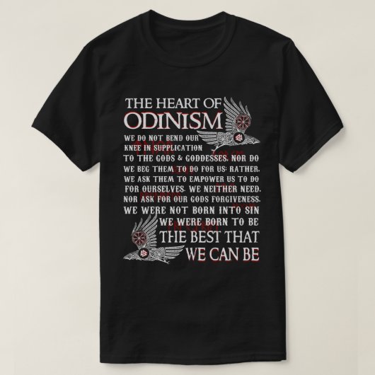 Viking het hart van het odinisme Raven T-shirt (Design voorkant)