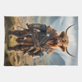 Viking Highland Koe, Theedoek (Horizontaal)
