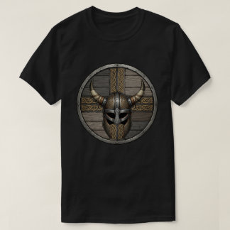 Viking Horned Helmet Shield  T-shirt