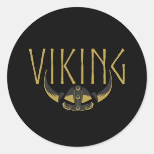 Viking Horned Helmet Stickers (Ronde)