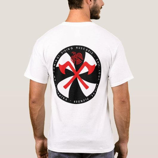 Viking Huscarl Black en White Red Axes Shirt (Achterkant)