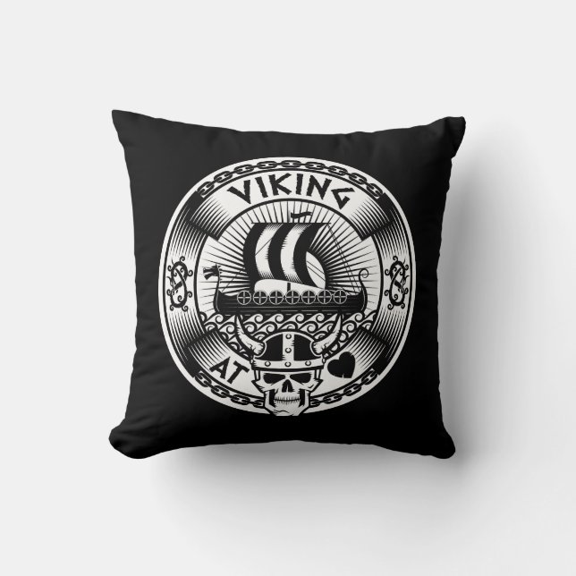 Viking in hart en nieren kussen (Voorkant)