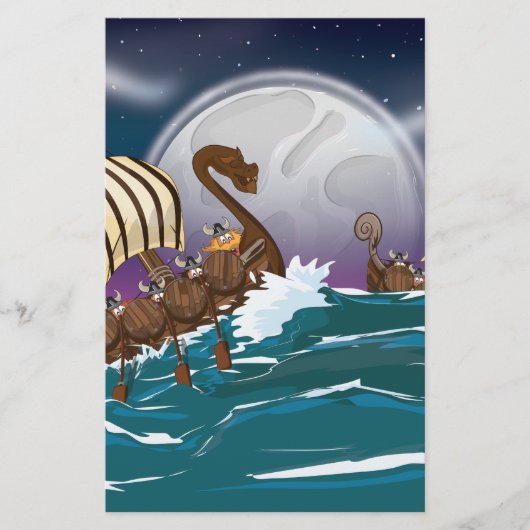 Viking invasievloot briefpapier (Voorkant)