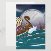 Viking invasievloot briefpapier (Voorkant / Achterkant)
